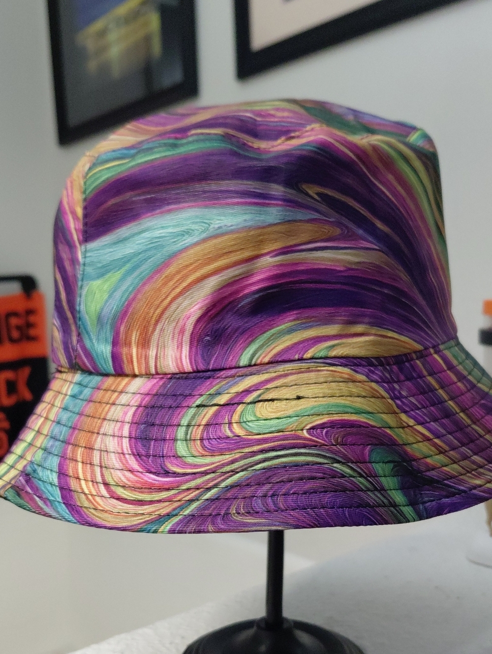 Swirl Print Bucket Hat - Multicolor Unisex 22"/23" - Picture 4 of 5